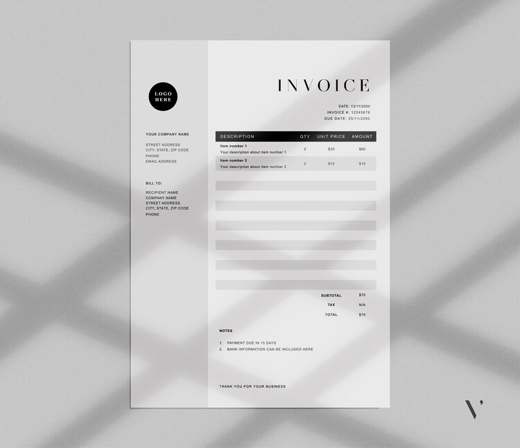 wholesale invoice template word printable invoice custom order forms business invoice template editable simple billing form word receipt free shipping abiexchange com