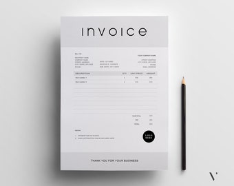 Editable Invoice Template Word | Printable Billing Form (A4)
