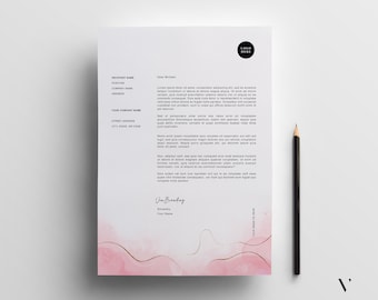 Editable Business Letterhead Template, Modern Corporate Design (Word, PDF)