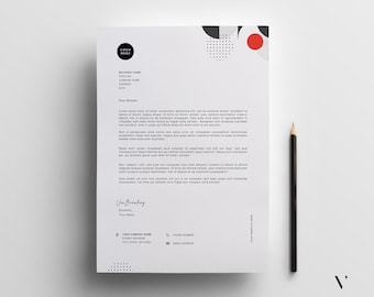 Editable Modern Letterhead Template, MS Word, Printable PDF