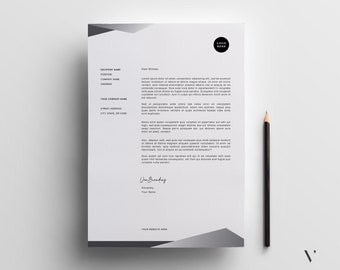 Editable Modern Letterhead Template, Corporate Design (MS Word, PDF)