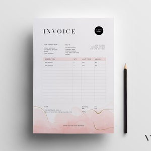 Plantilla de factura Word / Factura imprimible / Formularios de pedido personalizados / Plantilla de factura comercial / Formulario de facturación simple editable / Recibo de word