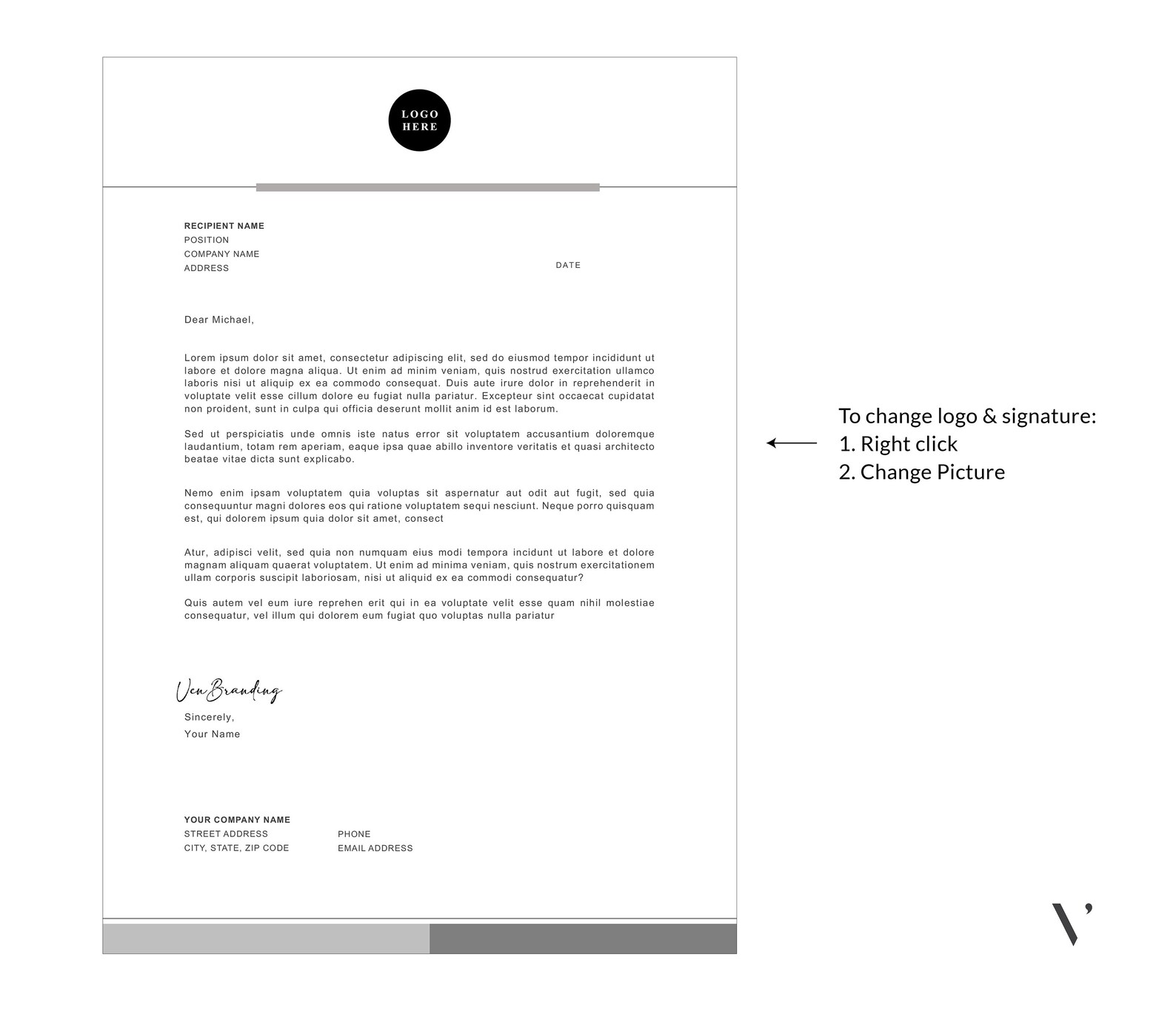 Letterhead Template Word Editable Pdf Printable Business Letterhead 