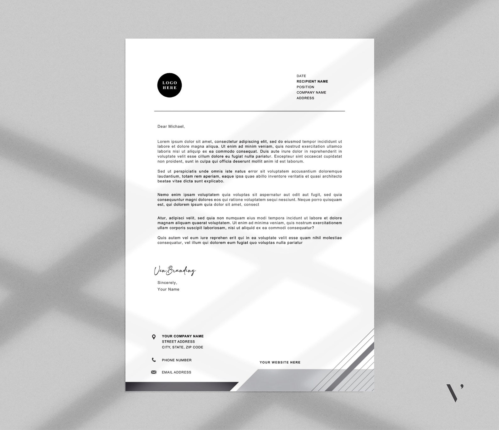 Letterhead Template Word Editable Pdf Printable Business Letterhead 