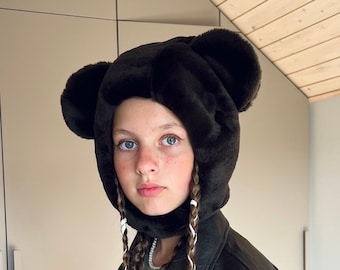 Brown faux fur teddy bear hat: Great for Halloween or Any Other Occasion