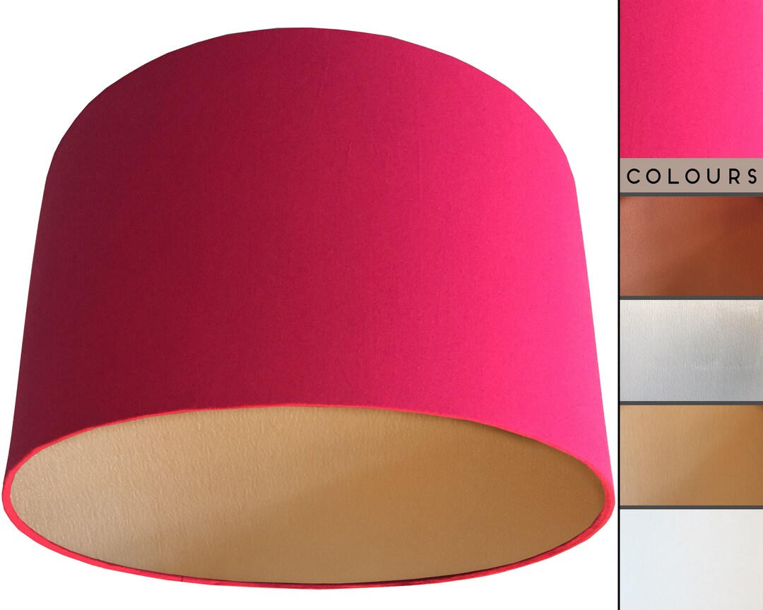 Bright Pink Lampshade, Pink Lampshade, Gold Lampshade, Copper Lampshade