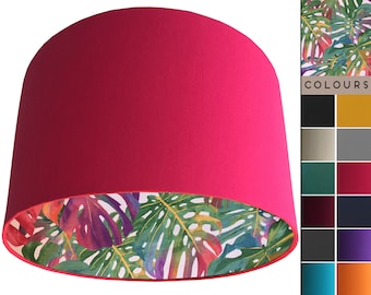 Bright Palm Lampshade, Ceiling Lamp Shade, Pendant Lampshade, Table Lamp Shade, Lighting, Red Lampshade, Green Lampshade, Tropical Home