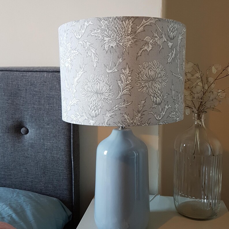 Grey Lamp Shade Thistle Lampshade Ceiling Light Shade Table Etsy