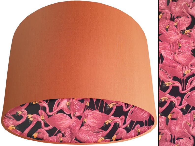 Pantalla de lámpara con forma de flamenco tropical: Pantalla de lámpara rosa para decoración del hogar Naranja