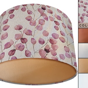 Botanical Pink Lampshade, UK Handmade, Ceiling Light Shade, Table Lampshade, Pink Light Shade, Honesty Lampshade, Country Home Interior