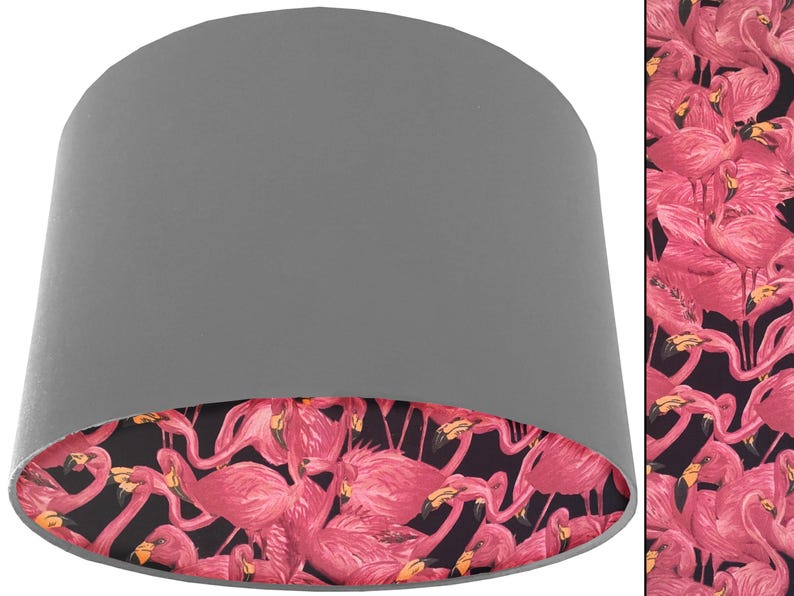 Pantalla de lámpara con forma de flamenco tropical: Pantalla de lámpara rosa para decoración del hogar Light Grey
