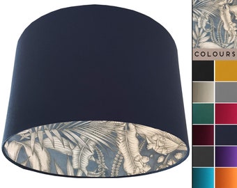 Blue Tropical Lampshade, Blue Jungle Leaf Print Light Shade.