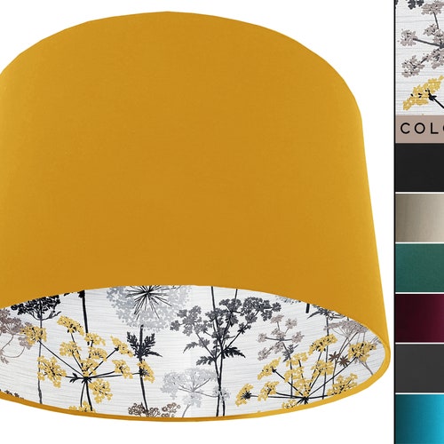 Grey & Mustard Yellow Lampshade Ceiling Light Shade Ceiling Etsy UK