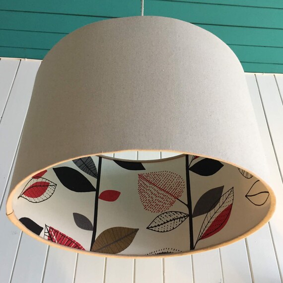 Cream Beige Leaf Print Lampshade Cream Lamp Shade Beige Etsy