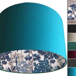 Botanical Lampshade: Blue Oriental Tree Design, Handmade Light Shade