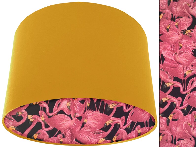 Pantalla de lámpara con forma de flamenco tropical: Pantalla de lámpara rosa para decoración del hogar Amarillo