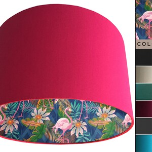 Tropical Flamingo Design Lampshade, Flamingo Light Shade, Pink Lampshade, Tropical Lampshade, Tropical Home Decor, Flamingo Home Decor