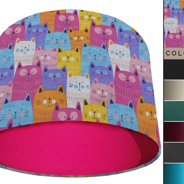 Cat Lampshade, Ceiling Light Shade, Ceiling Lampshade, Table Lamp Shade, Cat Light Shade, Kids Lampshade, Childrens Light Shade