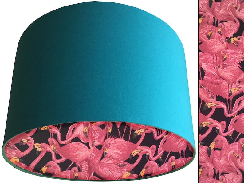 Pantalla de lámpara con forma de flamenco tropical: Pantalla de lámpara rosa para decoración del hogar Teal
