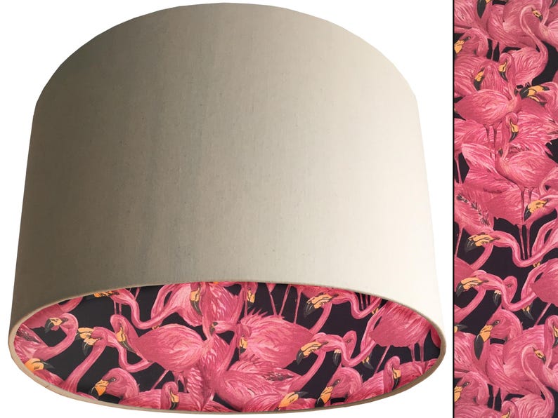 Pantalla de lámpara con forma de flamenco tropical: Pantalla de lámpara rosa para decoración del hogar Cream