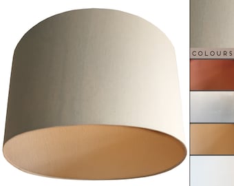 Cream Lampshade: Metallic Gold, Copper, Silver, or White Lining