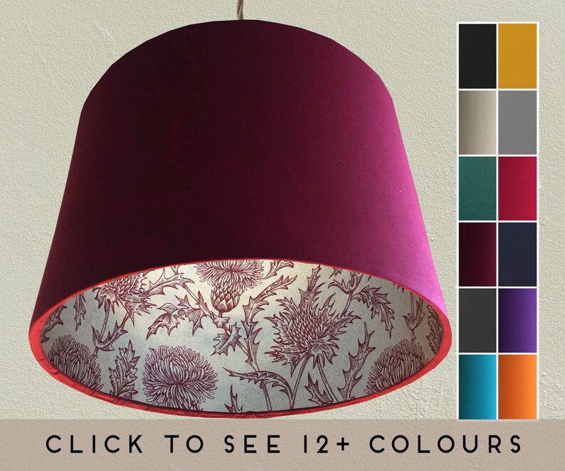 Red Thistle Ceiling Lampshade Table Lamp Shade Red Etsy