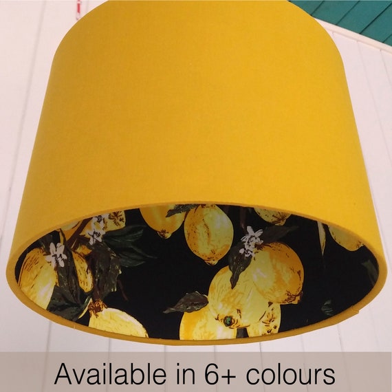 Lemon Yellow Drum Lampshade Pendant Lemon lamp shade | Etsy