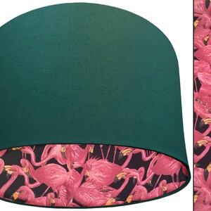 Pantalla de lámpara con forma de flamenco tropical: Pantalla de lámpara rosa para decoración del hogar Verde