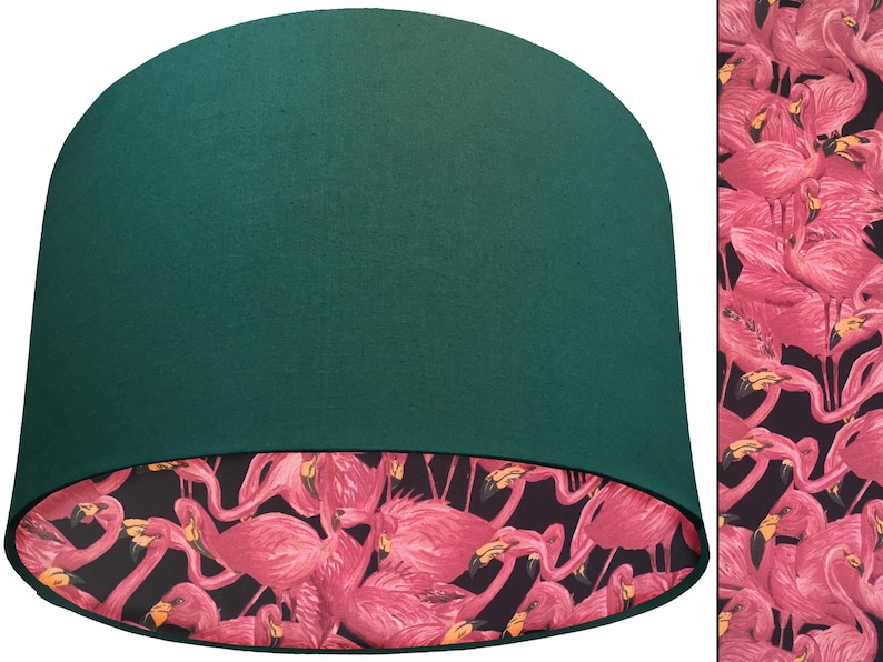 Pantalla de lámpara con forma de flamenco tropical: Pantalla de lámpara rosa para decoración del hogar Verde