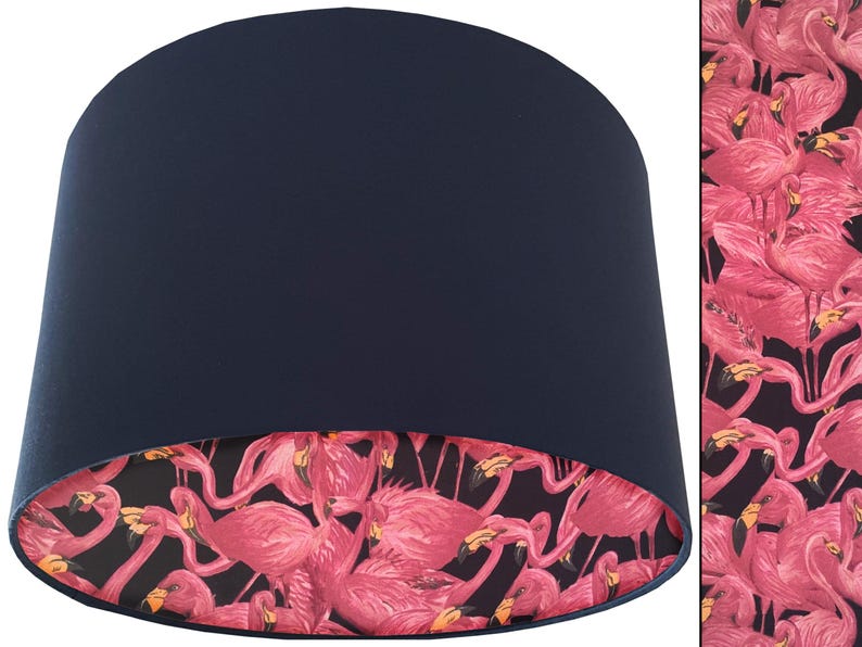 Pantalla de lámpara con forma de flamenco tropical: Pantalla de lámpara rosa para decoración del hogar Azul