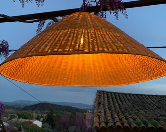Indoor outdoor bamboo light suspension diameter 48 cm 2m50 cable and E27 socket provided