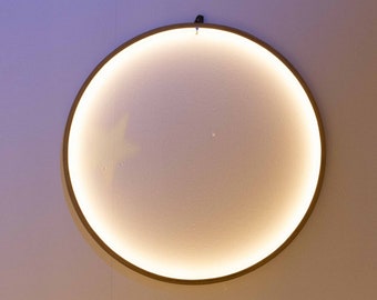 Bamboo light pattern in the shape of a circle Neon flex LED warm white diam. 37cm