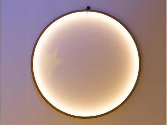 Motif lumineux en bambou en forme de cercle Néon flex LED blanc chaud diam. 37 cm