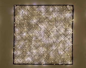 LED warm white luminous wall decoration 50 cm metal