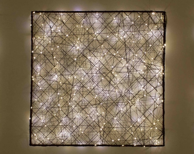LED warm white luminous wall decoration 50 cm metal