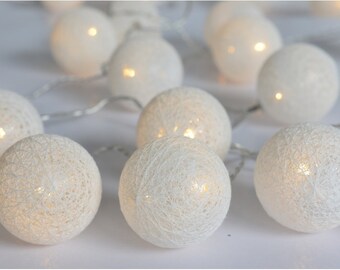Cotton - Decorative 6m 40 ball cotton thread light garland,
