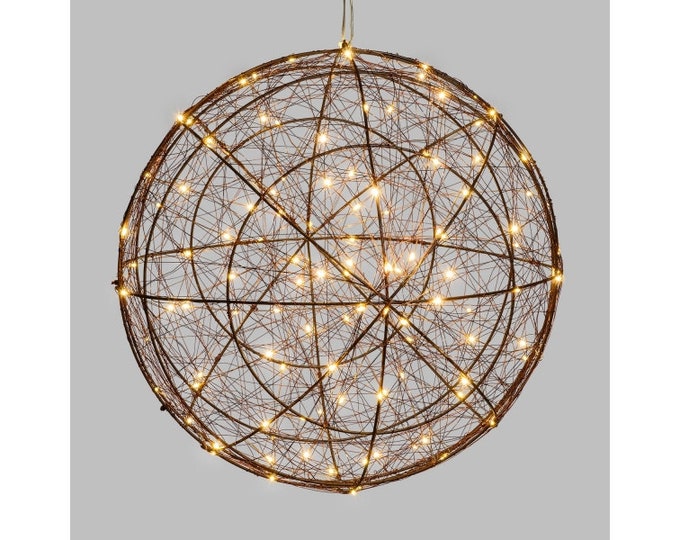 30 cm diameter sphere light pattern, warm white micro LED and flash