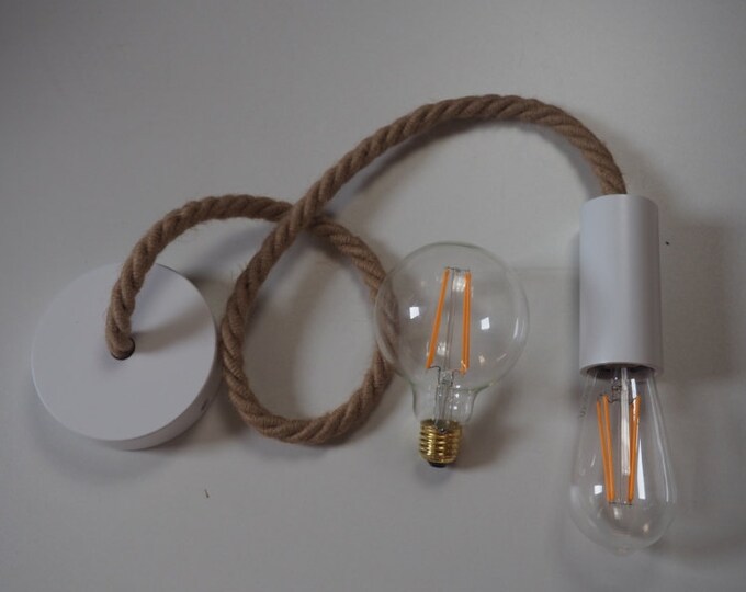 Indoor light suspension with fabric or cotton or jute cable
