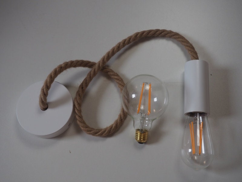 Suspension Lumineuse Intérieure Câble en Tissu ou Coton Jute