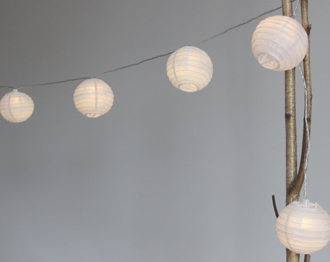 Lanterns - Indoor light garland with 20 paper lanterns, 6m