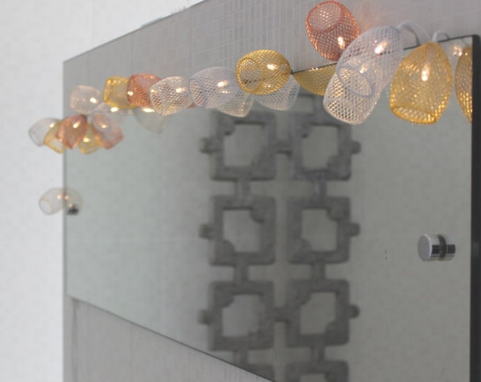 Decorative LED light garland metal USB 15 warm white LEDs