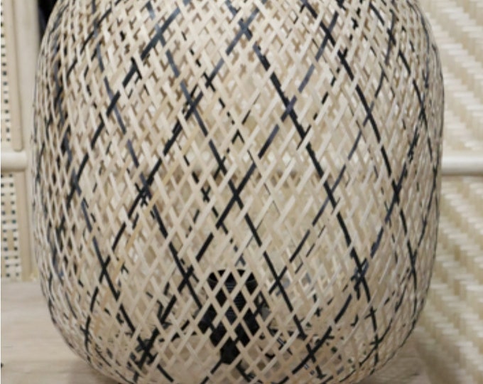 Decorative interior bamboo lamp H35 cm cord supplied