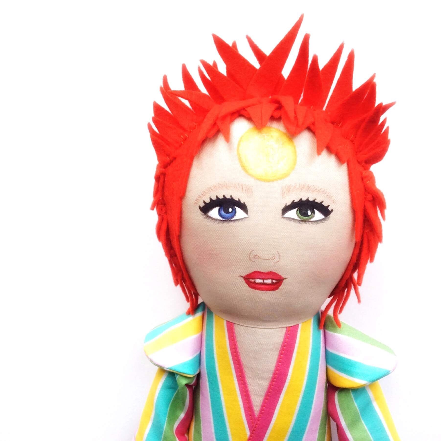 Lady Ziggy - David Bowie - Girl Ziggy Stardust - handmade doll - ooak