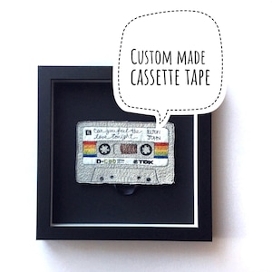 Choose your own - sewn cassette tape - framed - custom made