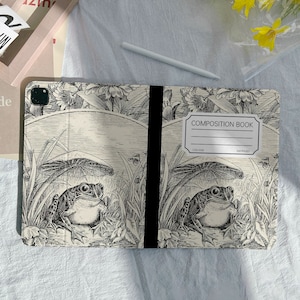 Étui pour iPad Grenouille Composition Book pour iPad 9,7 pouces 10,2 pouces 10,9 pouces 11 pouces, iPad Air 2 3 4 iPad mini 6 5 4 3 iPad Pro Coque iPad 2022 2021 2020 image 6