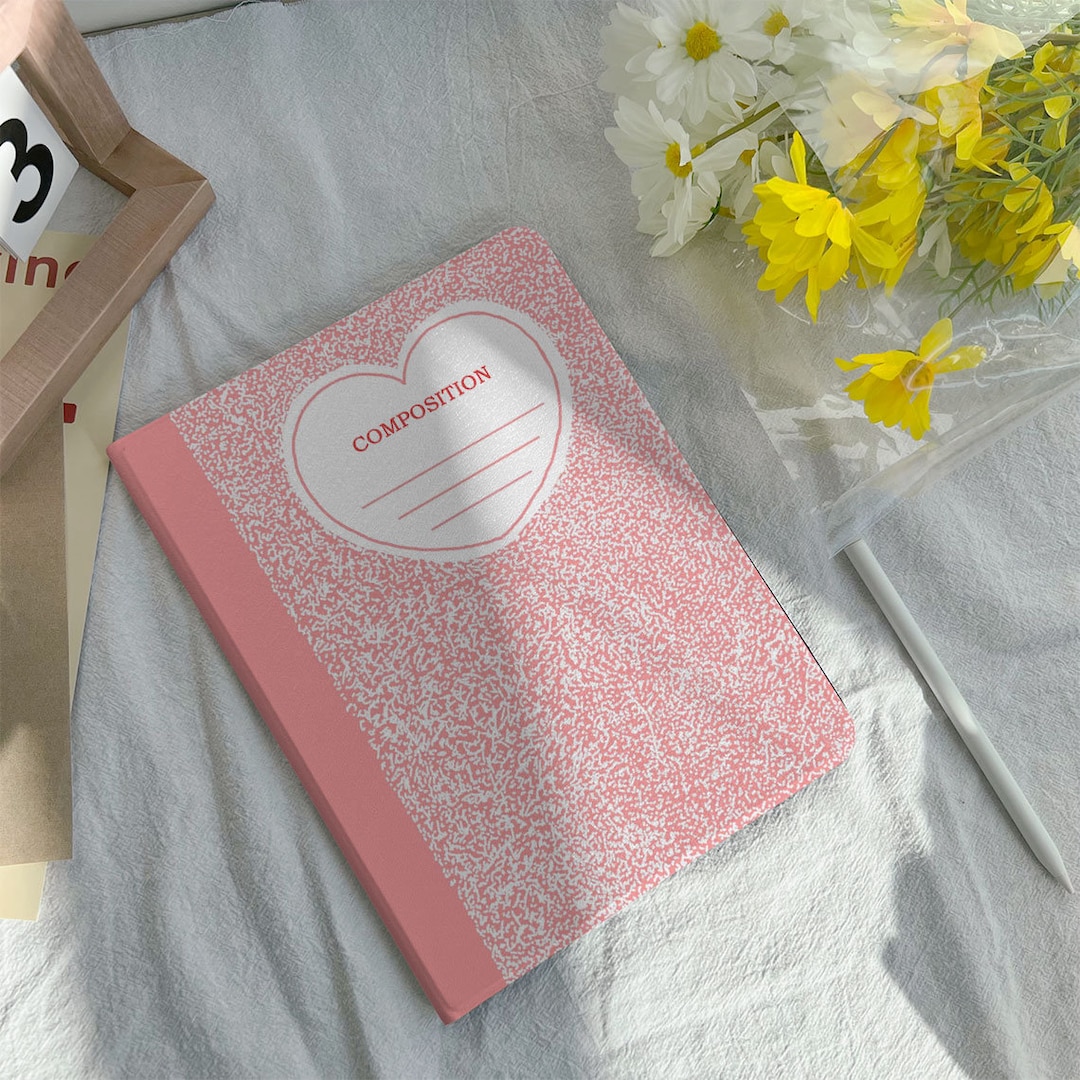 Pink Composition Book iPad Case Cover for iPad 9.7 10.2 10.9 11 Inch