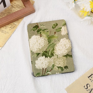 White Flowers Kindle Case Cover For Kindle 11 Paperwhite 1/2/3/4, Kindle 2019/2022, Kindle Paperwhite 2021 Cover, Kindle 11th Cover Gift