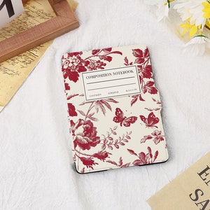 Flower Composition Notebook Kindle Case For Kindle 11 Paperwhite 1/2/3/4, Kindle 2019/2022, Kindle Paperwhite 2021 Cover, Kindle 11th Case