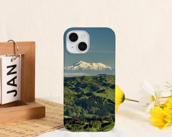 Coque iPhone paysage de montagne enneigée pour iPhone 15 14 13 12 11 Pro Max Xr Mini SE Coque pour iPhone 15+ Pro Coque esthétique pour iPhone