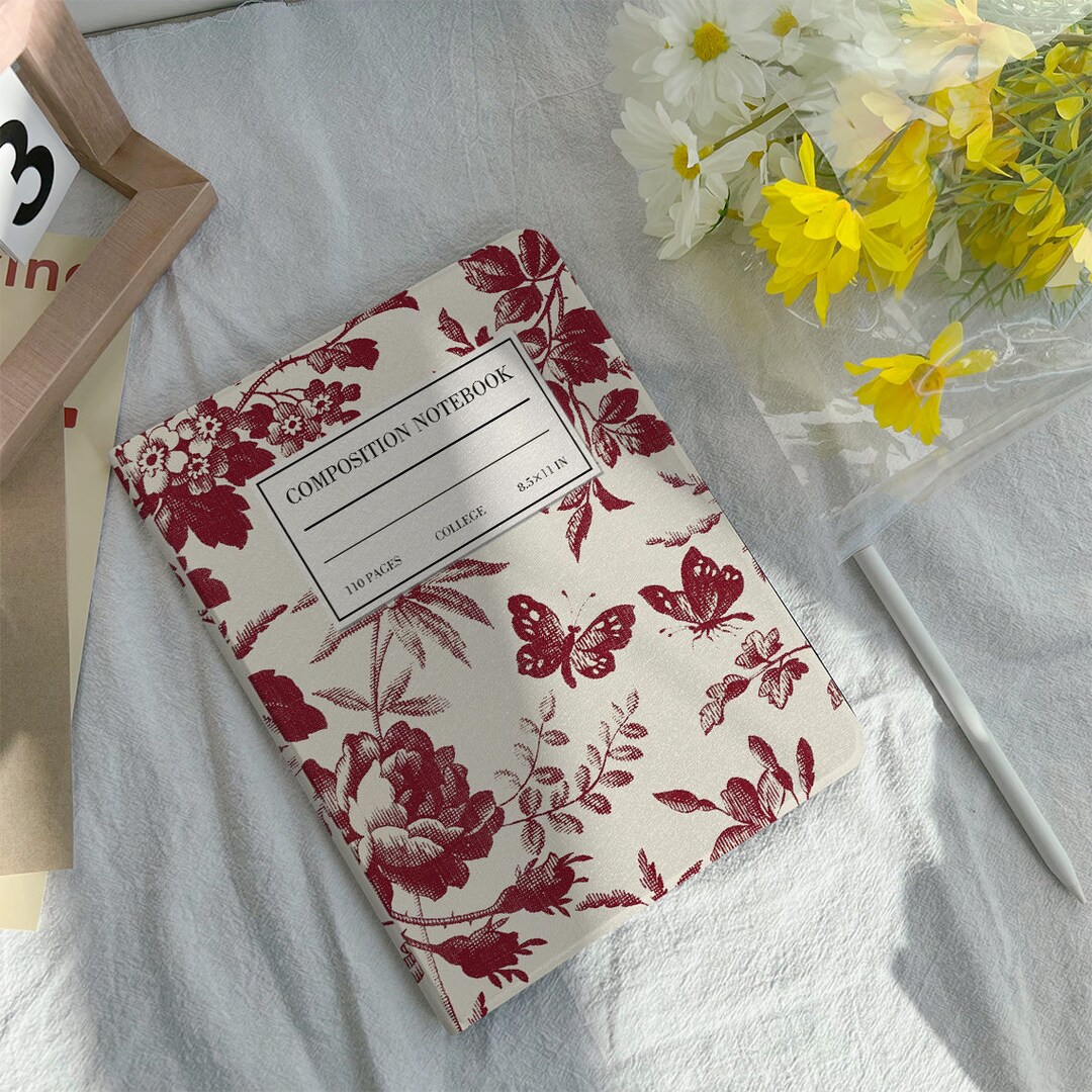 Butterfly Composition Notebook iPad Case for iPad 9.7 10.2 10.9 11 Inch